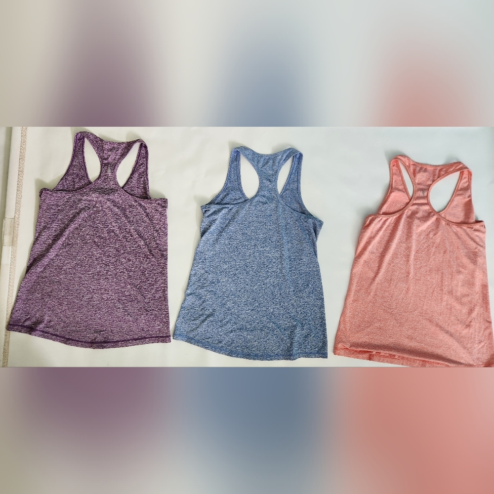 Three Icyzone Heather (Orange)(Blue)(Purple) Athletic Tank Tops Women's Size Med - Picture 2 of 4